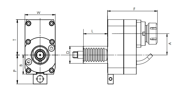 ESPECIFICACIÓN DE LA CABEZA IMPULSADA AXIAL VDI, OFFSET, DIN 1809