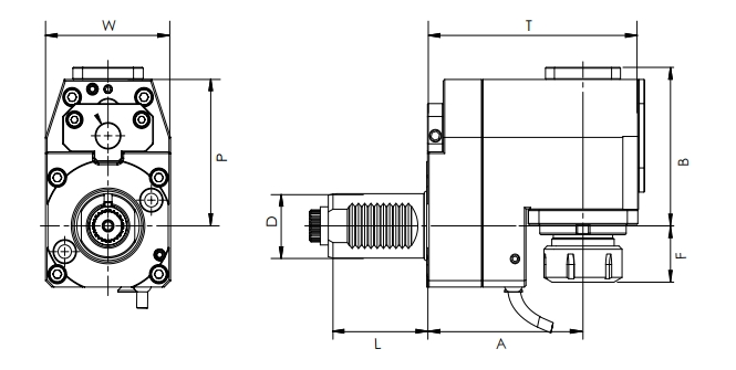 ESPECIFICACIÓN DE LA CABEZA RADIAL DE VDI, OFFSET, DIN 5482