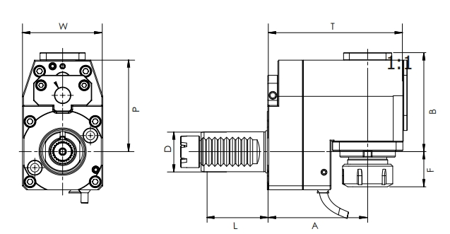 ESPECIFICACIÓN DE LA CABEZA RADIAL DE VDI, OFFSET, TOEM