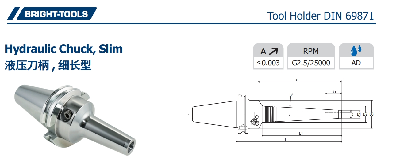 ESPECIFICACIÓN DEL Chuck hidráulico SK, Slim