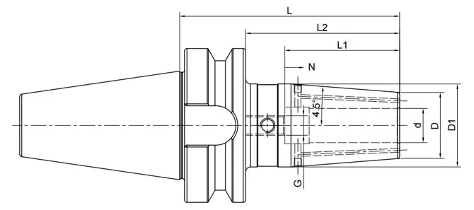 ESPECIFICACIONES DEL MANDRIL DE AJUSTE TERMORRÁMICO BT DE 4,5°, REFRIGERANTE