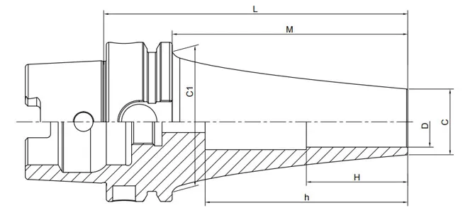 ESPECIFICACIONES DEL MANDRIL DE RETRACCIÓN HSK-A, CURVO