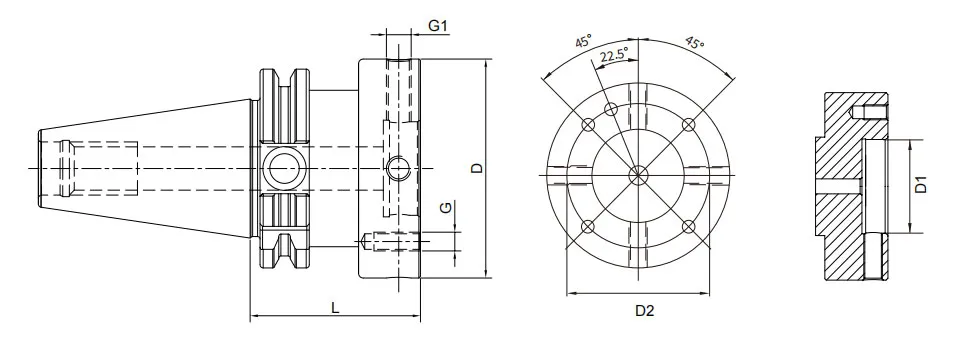ESPECIFICACIONES DEL ADAPTADOR DE BRIDA AJUSTABLE CON DESVIACIÓN DIN 69871