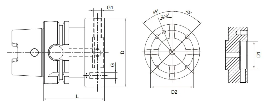ESPECIFICACIONES DEL ADAPTADOR DE BRIDA AJUSTABLE CON DESVIACIÓN DIN 69893
