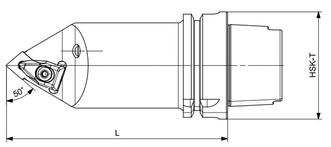 Especificación de la herramienta de torneado HSK-T DCMNN 50°/80°/50°