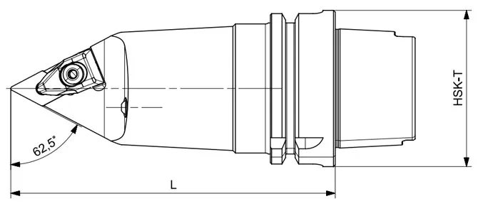 ESPECIFICACIONES DE LA HERRAMIENTA DE TORNEADO HSK-T DDNNN 62,5°/55°/62,5°