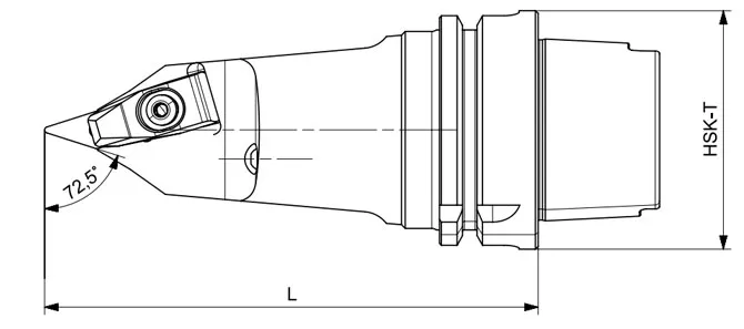 ESPECIFICACIONES DE LA HERRAMIENTA DE TORNEADO HSK-T DVVNN 72,5°/35°/72,5°