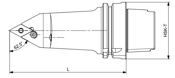 ESPECIFICACIONES DE LA HERRAMIENTA DE TORNEADO HSK-T PDNNN 62,5°/55°/62,5°