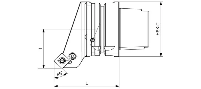 Especificaciones de la herramienta de torneado HSK T PSSNR | PSSNL 45°/90°