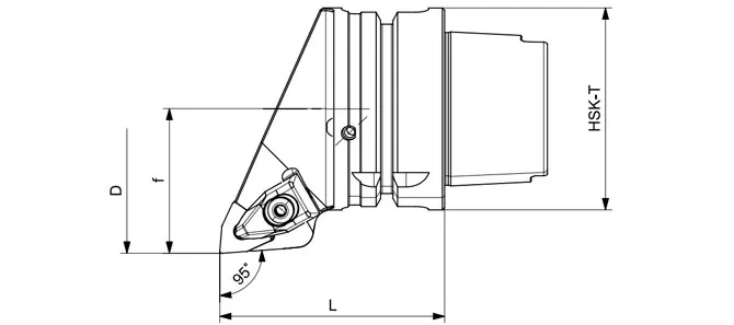 ESPECIFICACIONES DE LA HERRAMIENTA DE TORNEADO HSK-T DWLNR | DWLNL 95°/80°