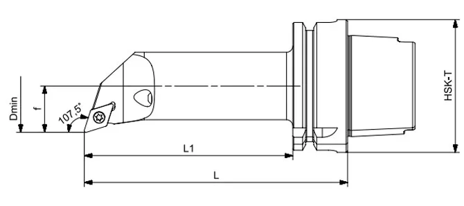 ESPECIFICACIONES DE LA HERRAMIENTA DE TORNEADO HSK-T LARGA SDQCR | SDQCL 107,5°/55°