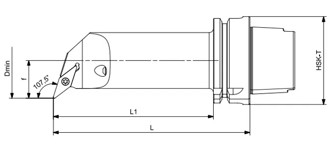 ESPECIFICACIONES DE LA HERRAMIENTA DE TORNEADO HSK-T LARGA SVQCR | SVQCL 107,5°/55°