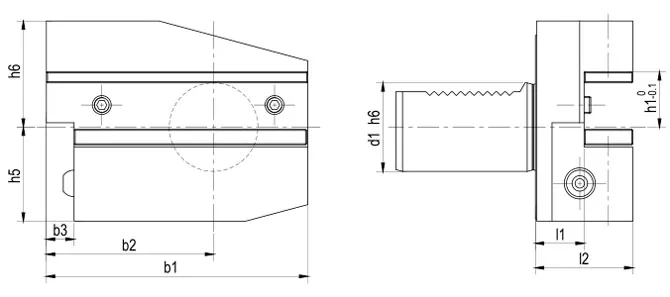 ESPECIFICACIÓN DEL SOPORTE RADIAL FORMA B8 INVERTIDO A LA IZQUIERDA, LARGO