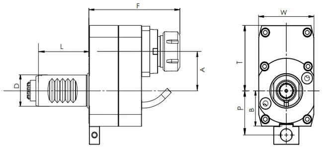 ESPECIFICACIONES DEL CABEZAL DE ACCIONAMIENTO AXIAL VDI, DESPLAZADO, DIN 5480