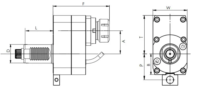 ESPECIFICACIONES DEL CABEZAL DE ACCIONAMIENTO AXIAL VDI, DESPLAZADO, DIN5482