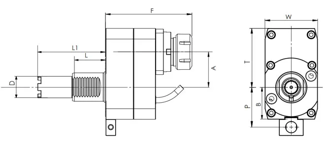 ESPECIFICACIONES DEL CABEZAL DE ACCIONAMIENTO AXIAL VDI, DESPLAZADO, ESCALONADO HAAS