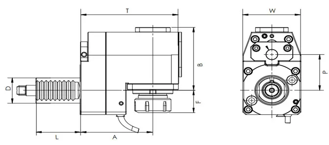 ESPECIFICACIONES DEL CABEZAL DE ACCIONAMIENTO RADIAL VDI, DESPLAZADO, DIN 1809