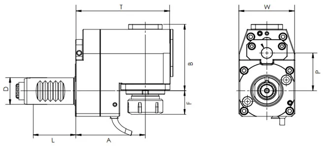 ESPECIFICACIONES DEL CABEZAL DE ACCIONAMIENTO RADIAL VDI, DESPLAZADO, DIN 5480