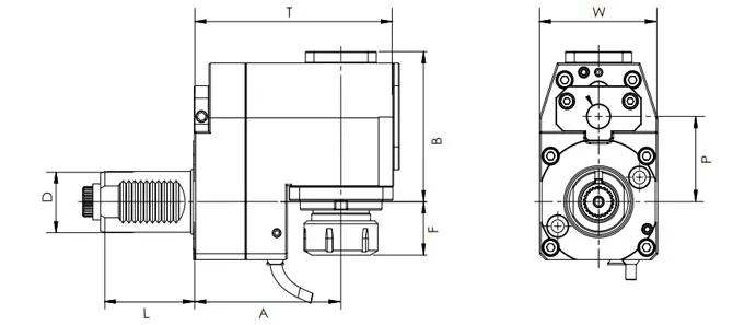 ESPECIFICACIONES DEL CABEZAL DE ACCIONAMIENTO RADIAL VDI, DESPLAZADO, DIN 5482