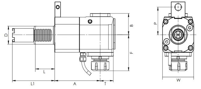 ESPECIFICACIONES DEL CABEZAL DE ACCIONAMIENTO RADIAL VDI, HAAS ESCALONADO